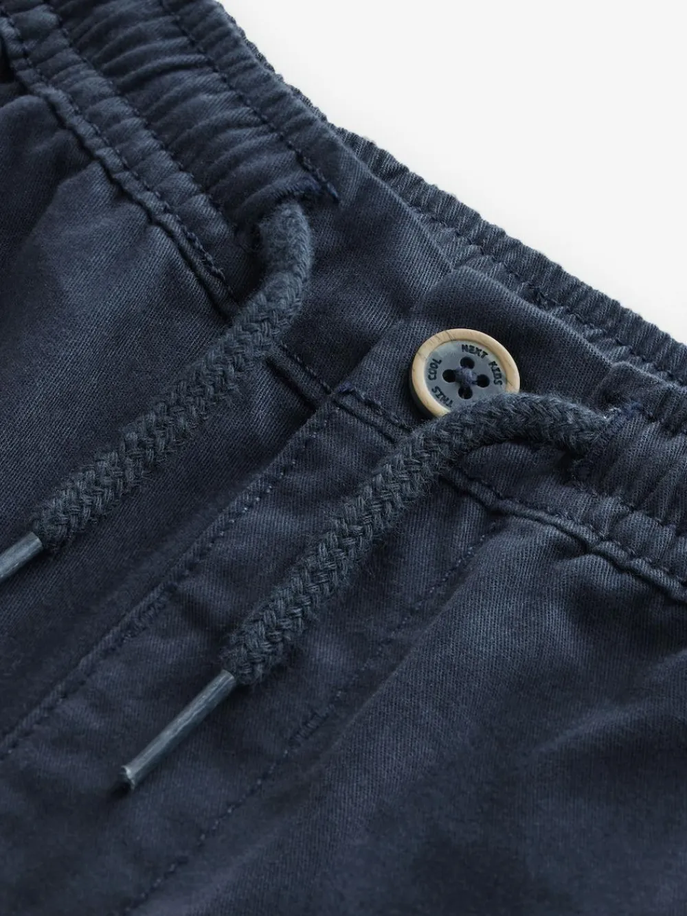 Discount Next Navy Wide Leg 100% Cotton Chino Trousers with Elasticated Waist (3mths-7yrs)