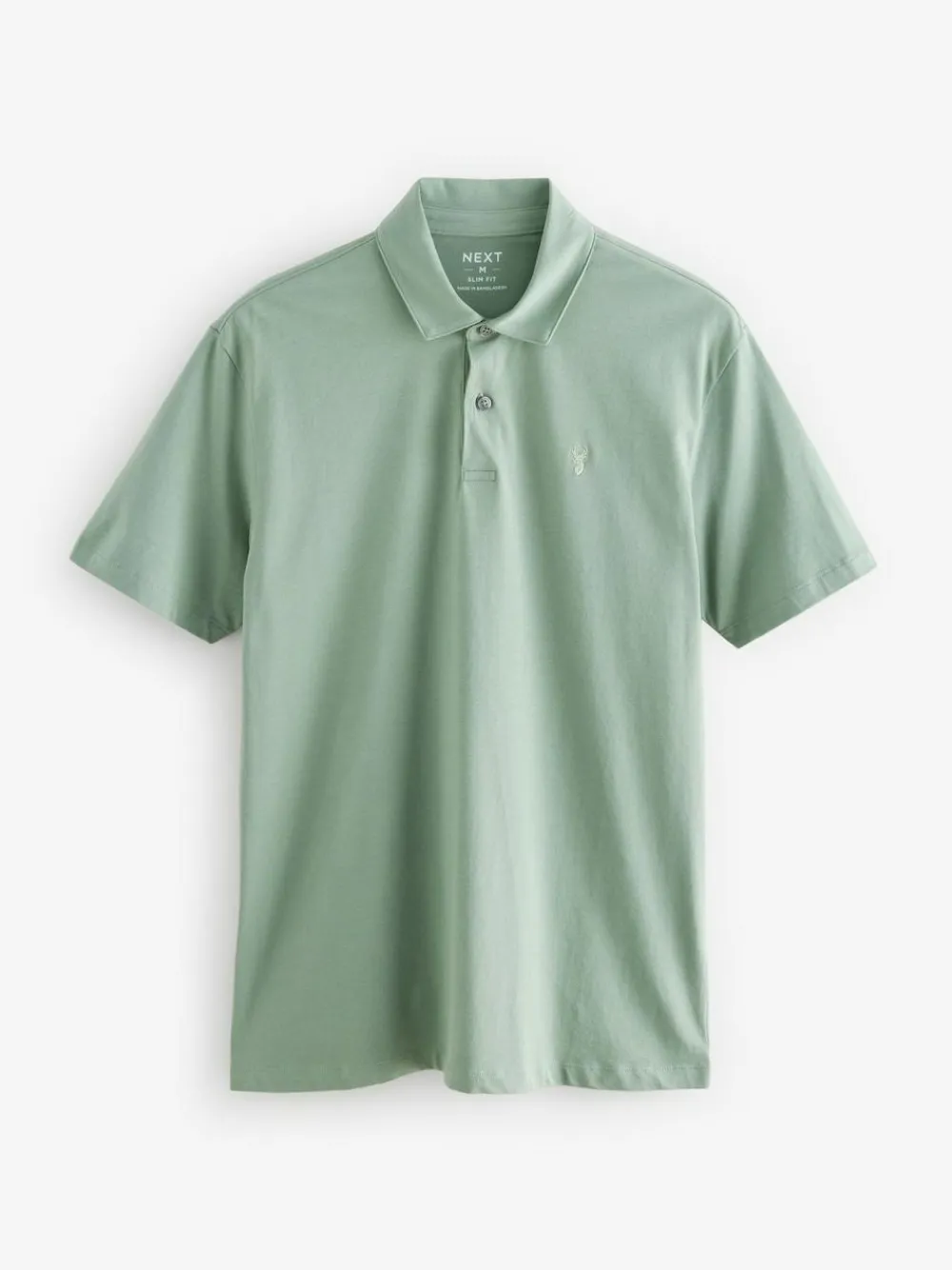 Discount Next Navy/Black/Grey/White/Sage Green Slim Fit Short Sleeve Jersey Polo Shirts 5 Pack