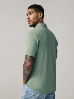 Discount Next Navy/Black/Grey/White/Sage Green Slim Fit Short Sleeve Jersey Polo Shirts 5 Pack