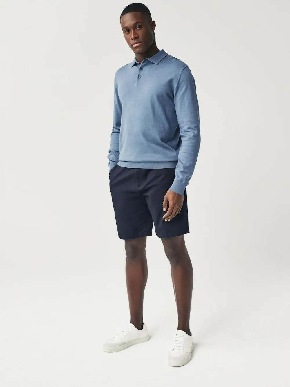 Discount Next Straight Fit Stretch Chino Shorts 2 Pack Navy/Charcoal