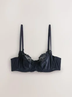 Online Next 2 Pack Non Pad Full Cup Bras Navy/Cream Floral