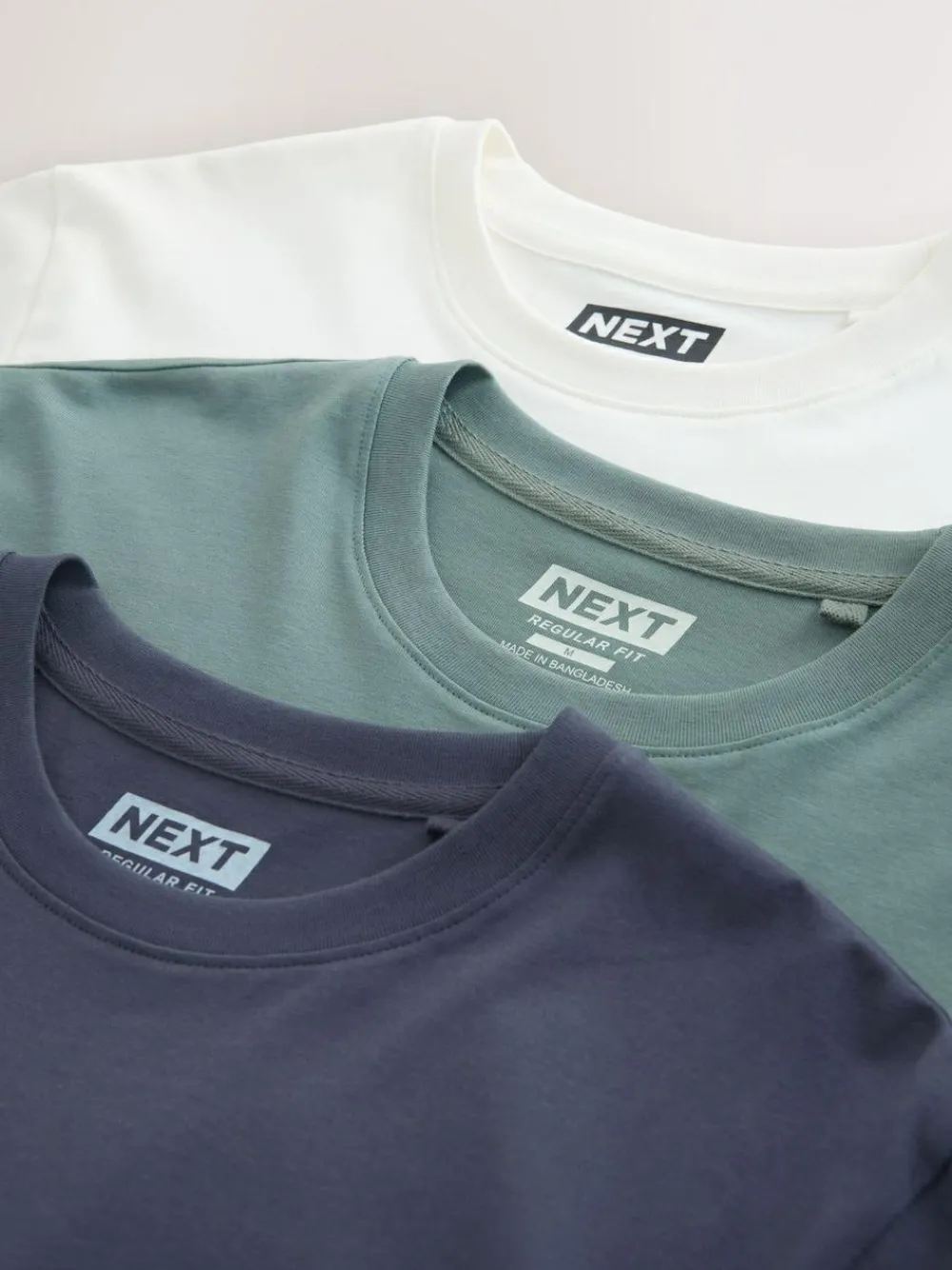Hot Next Navy/Ecru White/Teal Regular Fit Graphic Print T-Shirts 3 Pack