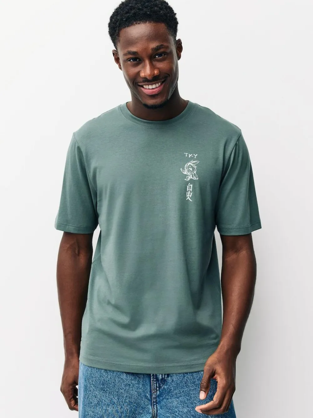 Hot Next Navy/Ecru White/Teal Regular Fit Graphic Print T-Shirts 3 Pack