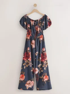 Sale Next Off the Shoulder Jumpsuit Navy/Pink