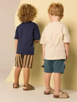 Next Short Sleeve T-Shirt & Shorts Set 2 Pack (3mths-7yrs) (3mths-7yrs)^BOY Shorts|Shorts