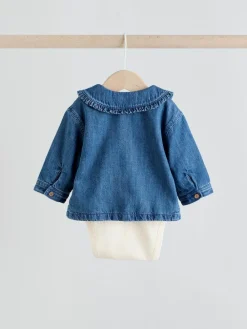 Next Neutral Animal Baby Denim Jacket, Top and Leggings Set 3 Piece (0mths-2yrs)^ Sets & Co-Ords|Sets & Co-Ords