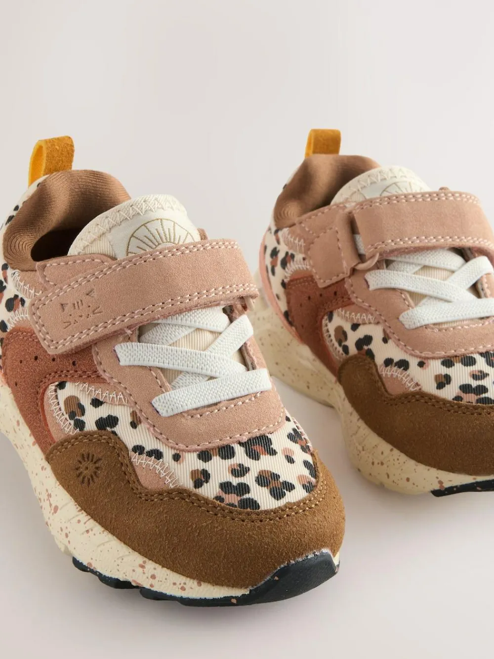 Sale Next Standard Fit (F) Elastic Lace Touch Fasten Trainers Neutral Animal