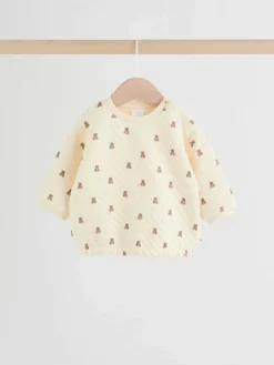 Best Next Neutral Bear Baby Quilted Sweat and Joggers Set (0mths-2yrs)