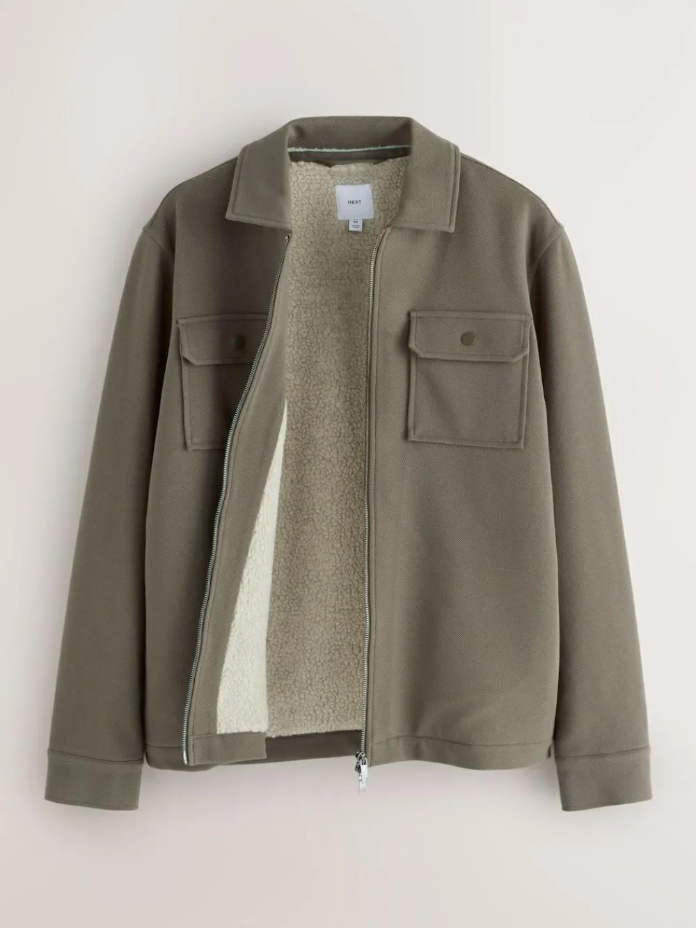 Clearance Next Borg Fleece Lined Shacket Neutral Brown