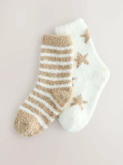 Hot Next Neutral Cosy Socks 2 Pack