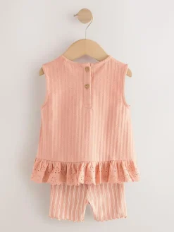 Next Vest and Shorts Set 2 Pack (3mths-7yrs) Neutral Ditsy