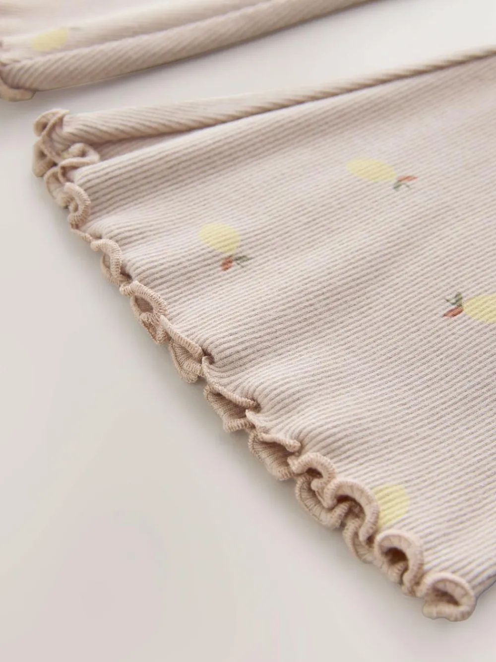 Next Neutral Lemon Print Rib Flare Leggings (3mths-7yrs)^ Pants & Leggings|Pants & Leggings