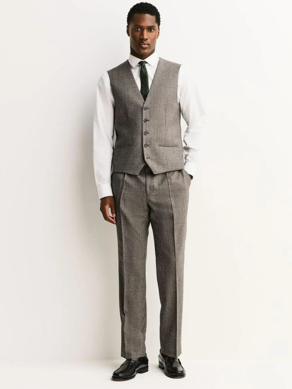 Next Merino Wool Blend Suit Waistcoat Neutral