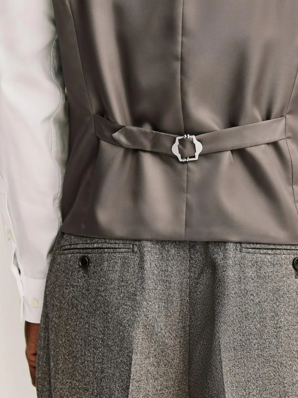 Next Merino Wool Blend Suit Waistcoat Neutral