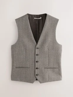 Next Merino Wool Blend Suit Waistcoat Neutral
