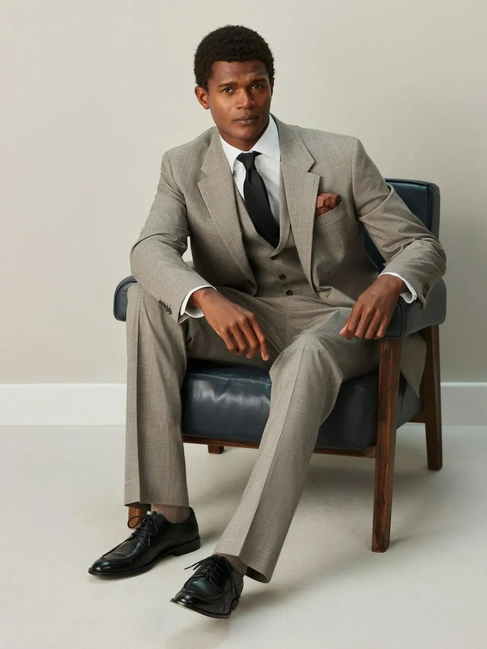 Next Regular Fit Contrast Fabric Detail Suit Jacket Neutral