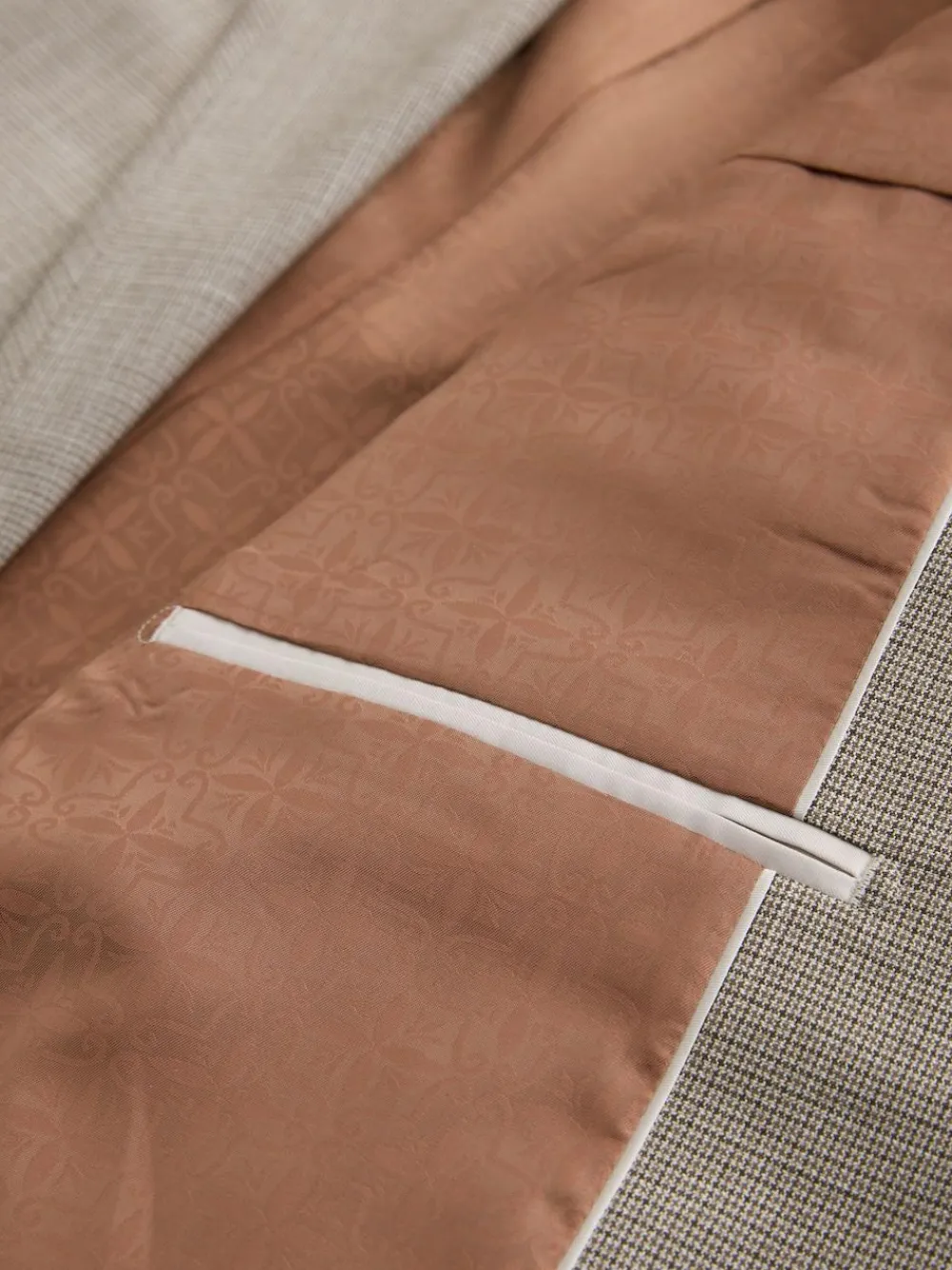 Next Regular Fit Contrast Fabric Detail Suit Jacket Neutral