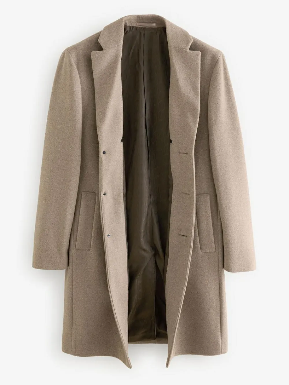 Hot Next Regular Fit Epsom Overcoat with Wool Neutral