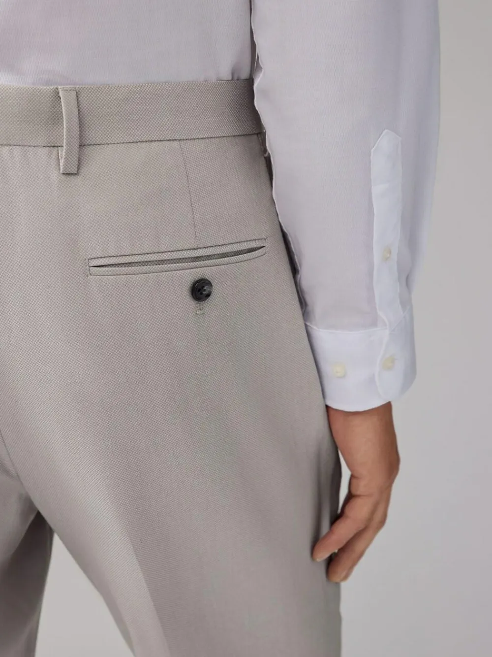 Next Neutral Regular Fit Textured Suit Trousers^ Occasionwear|Pants & Chinos