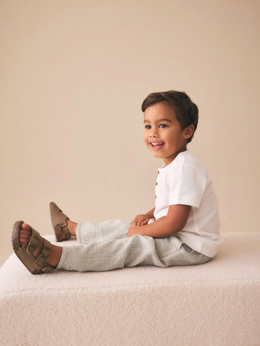 Next Soft Textured Pull On Trousers (3mths-7yrs)^BOY Pants & Chinos