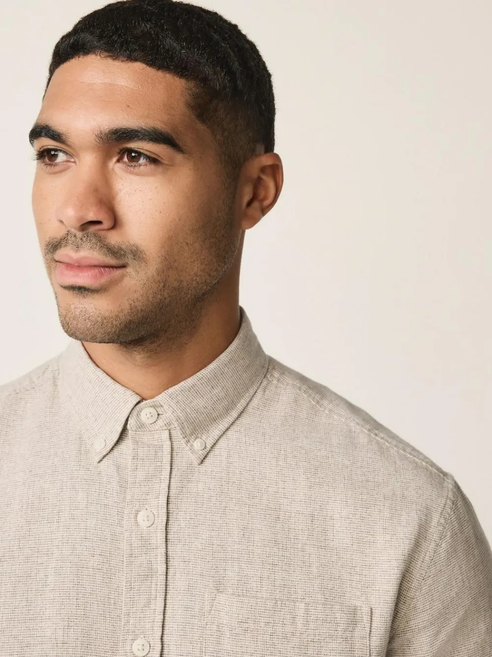 Next Standard Collar Cotton Linen Blend Long Sleeve Shirt^ Shirts