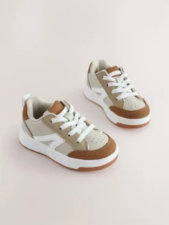 Clearance Next Standard Fit (F) Elastic Lace Trainers Neutral