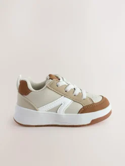 Clearance Next Standard Fit (F) Elastic Lace Trainers Neutral