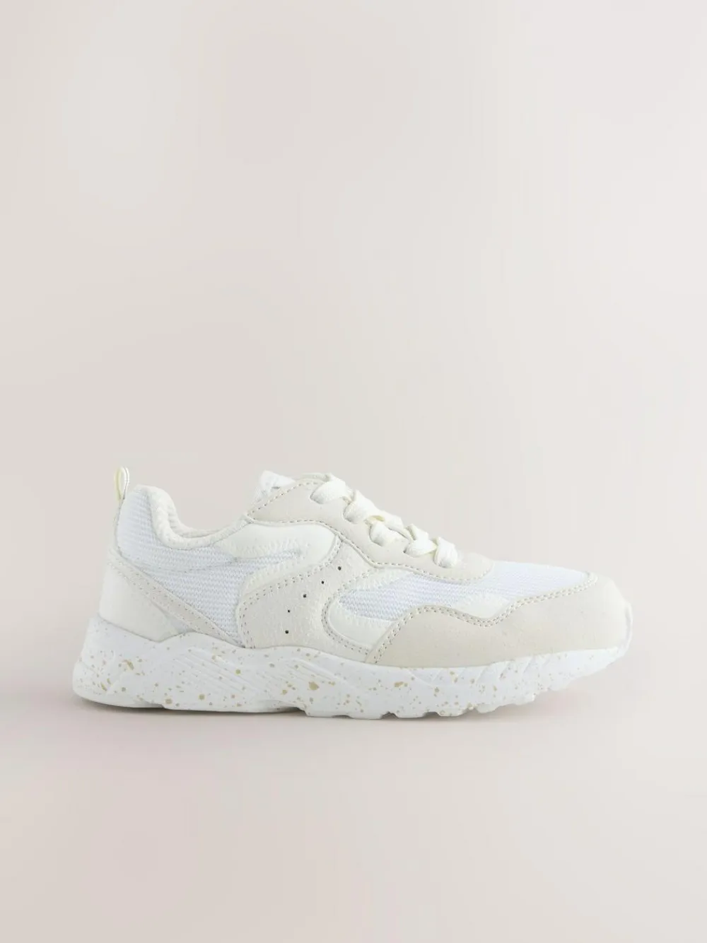 Best Next Standard Fit (F) Lace-Up Colourblock Trainers Neutral