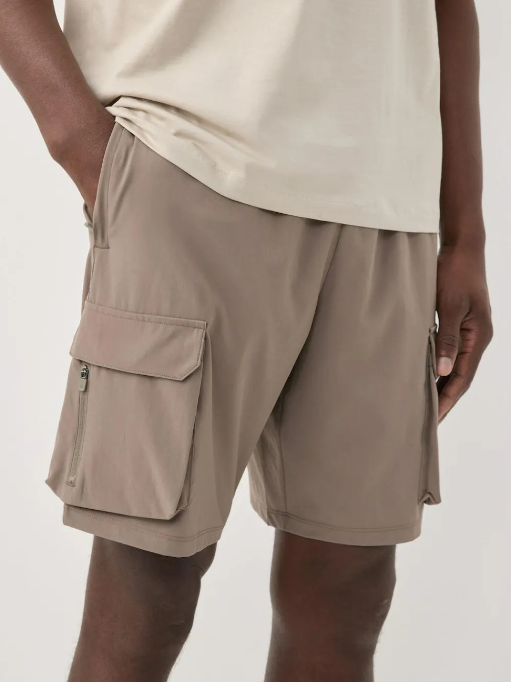 Discount Next Active Cargo Gym Training Shorts Neutral Stone