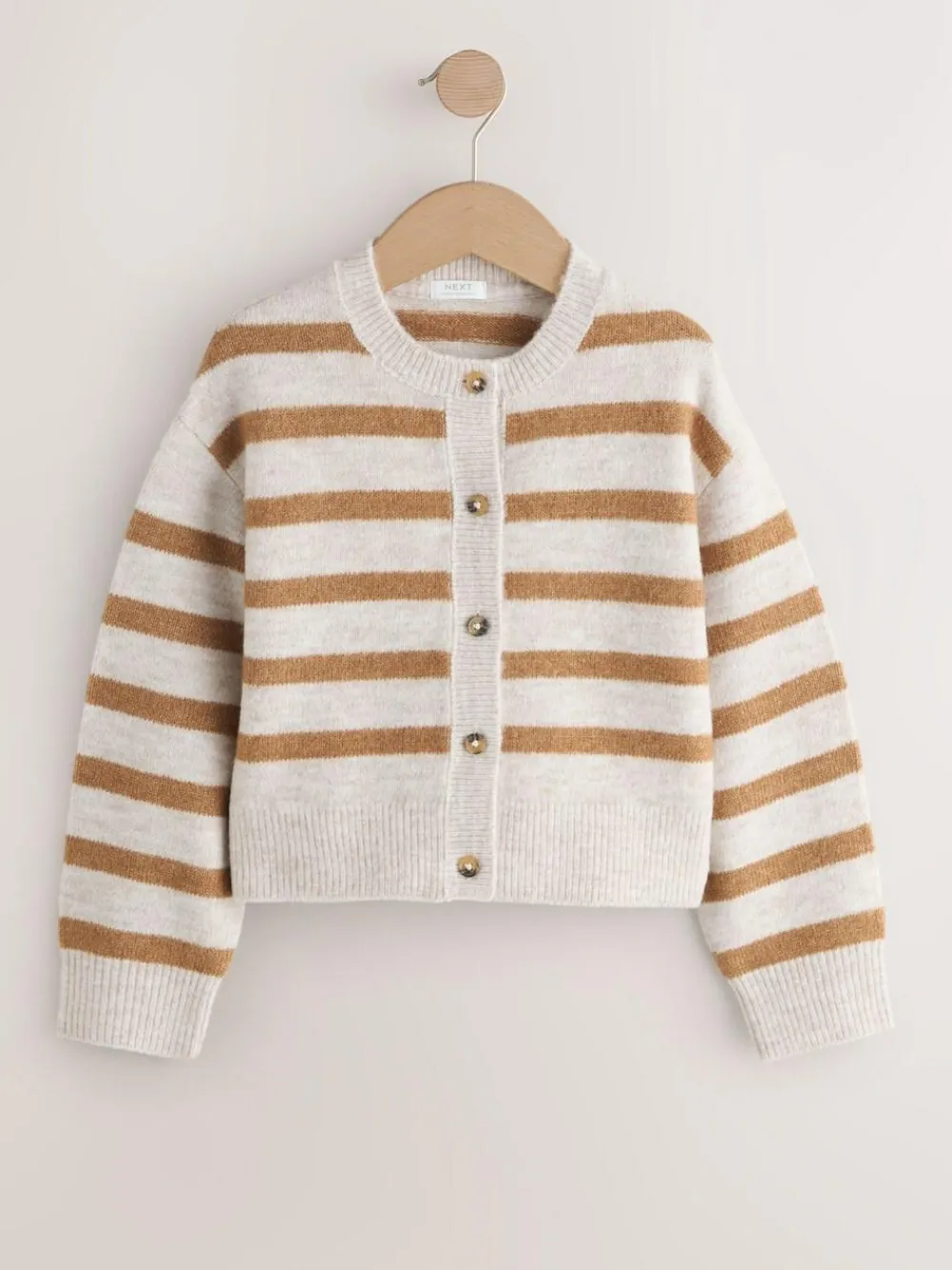Outlet Next Neutral Stripe Button Up Cardigan (3-16yrs)