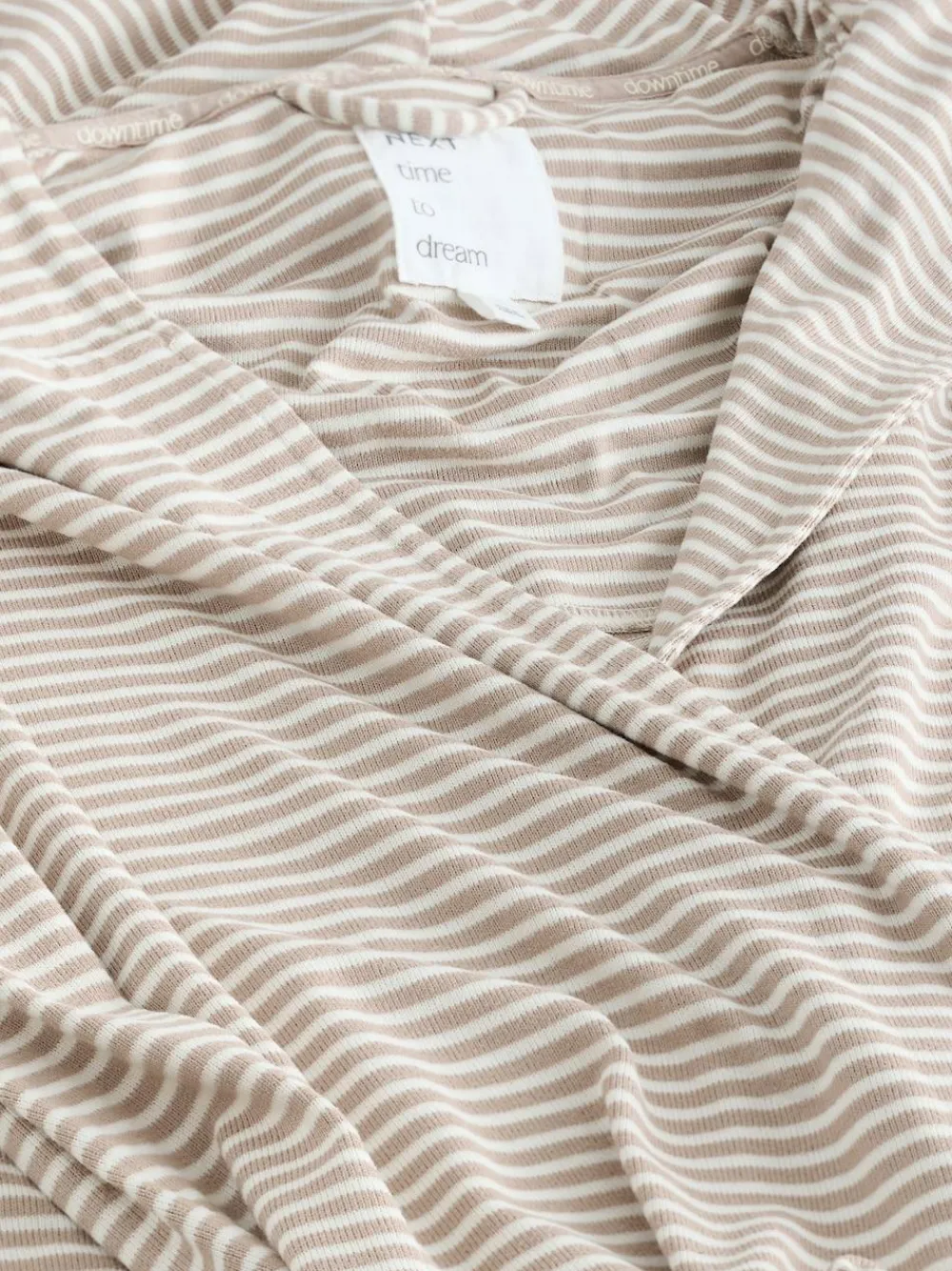 Outlet Next Cosy Lightweight Dressing Gown Neutral Stripe