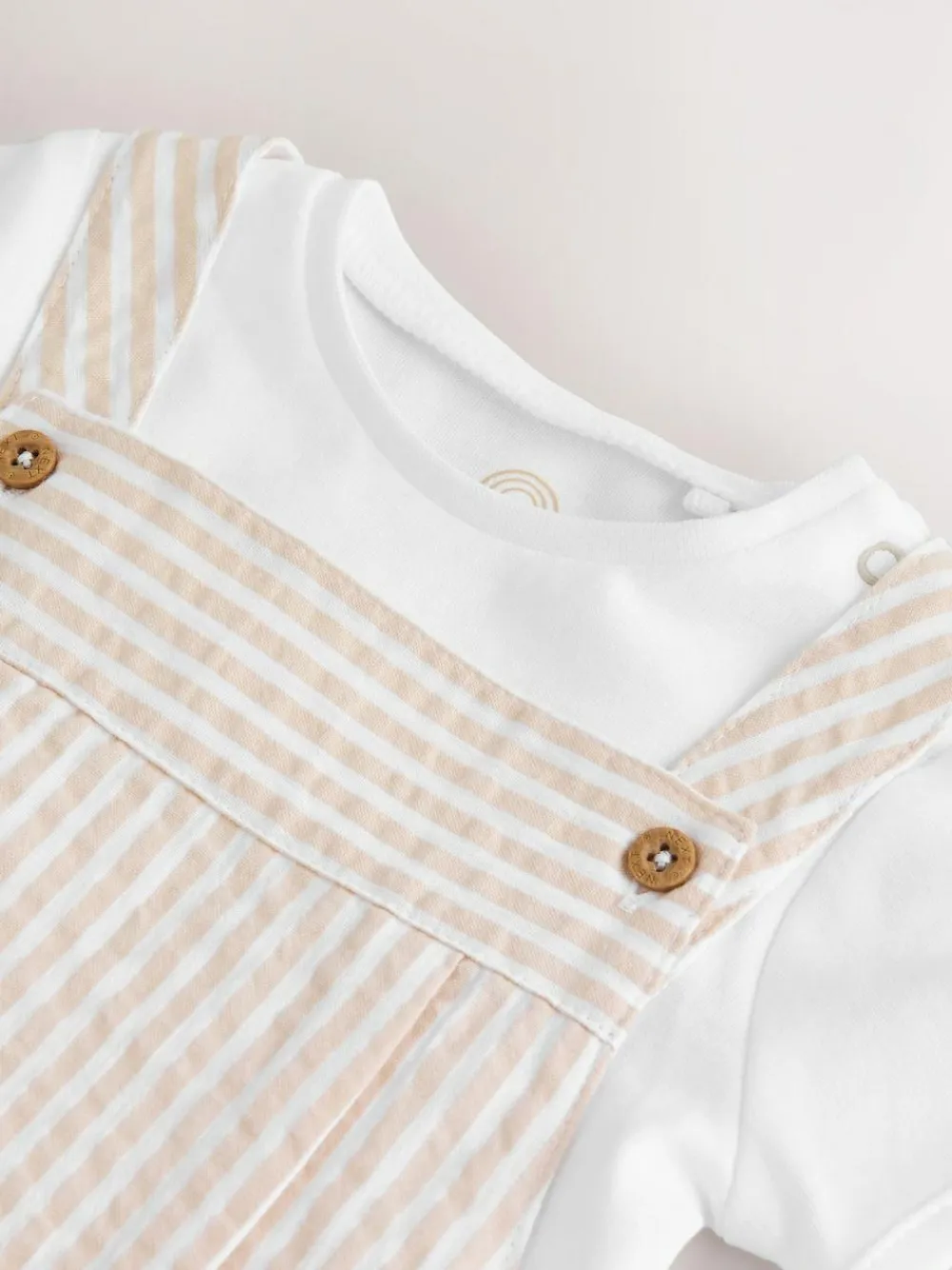 Next Woven Dungaree and Bodysuit Baby Set (0mths-2yrs)^BOY Rompers & Overalls|Sets & Outfits