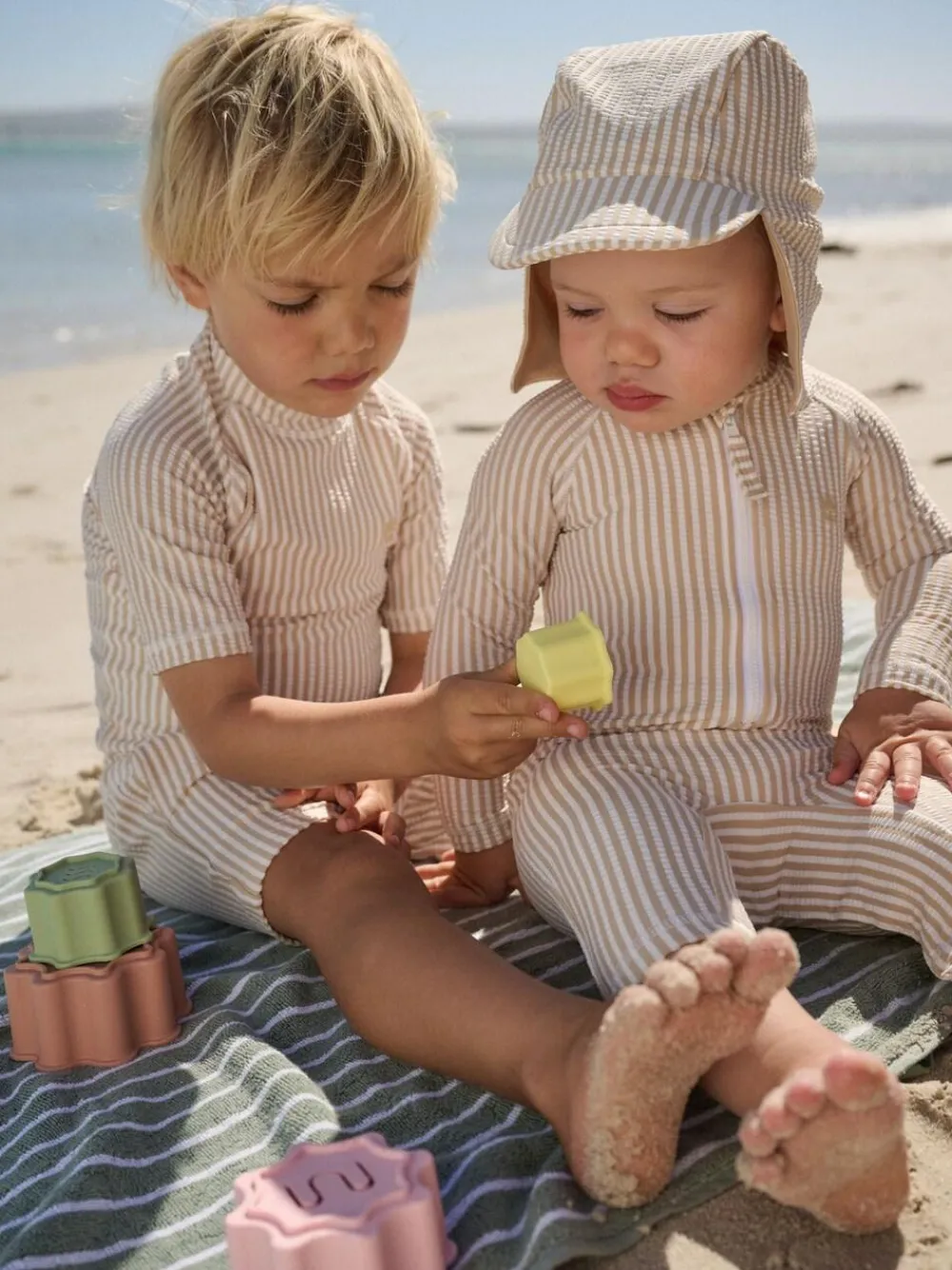 Next Striped Sunsafe Swimsuit and Hat Set (3mths-7yrs)^BOY Swimwear|Swimwear
