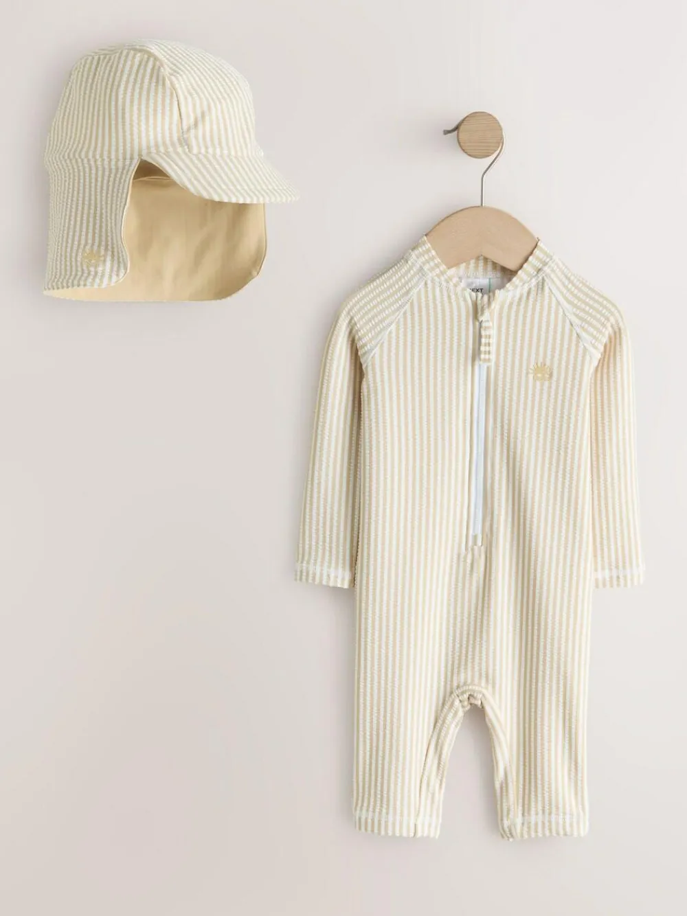Next Striped Sunsafe Swimsuit and Hat Set (3mths-7yrs)^BOY Swimwear|Swimwear