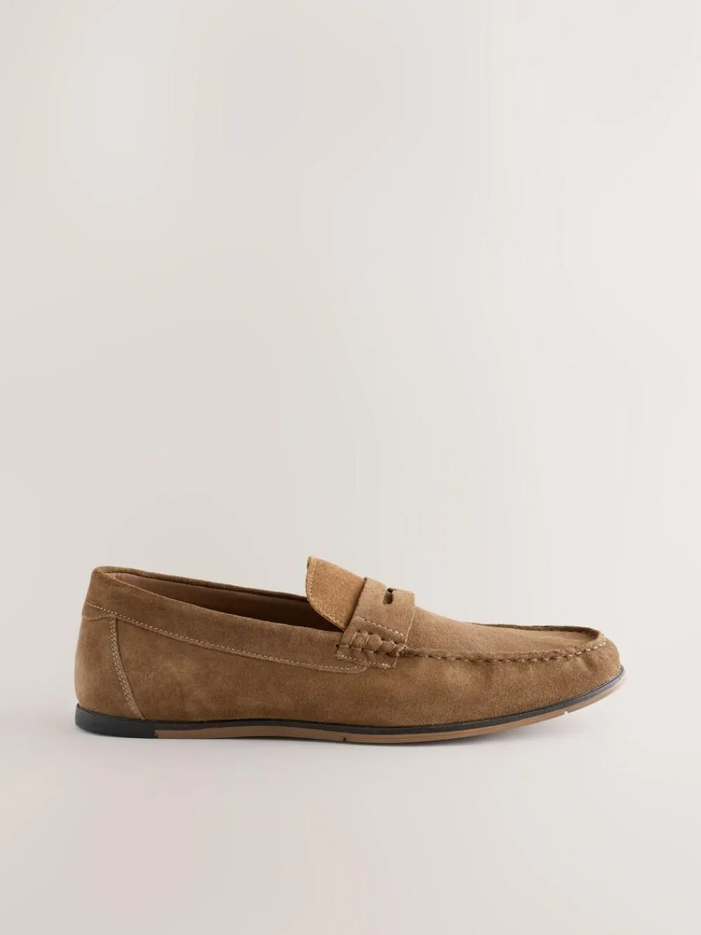 Next Neutral Suede Slim Loafers^ Shoes