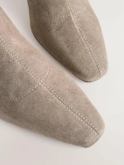 Next Extra Wide Fit Chisel Toe Block Heel Sock Boots^Women Boots & Wellies|Boots