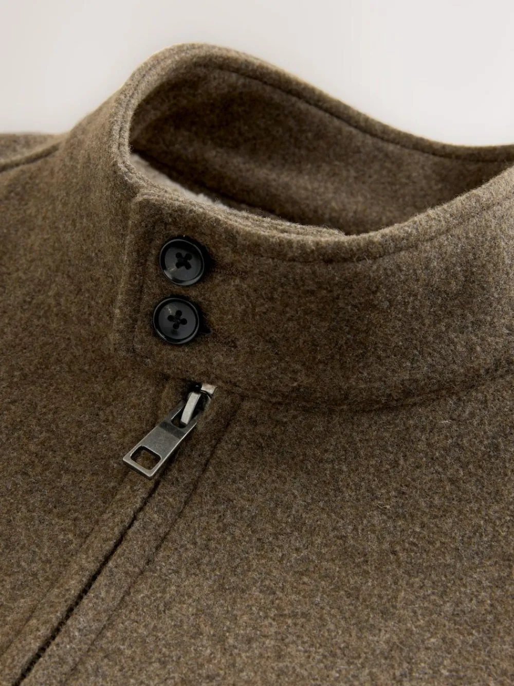Next Neutral Wool Look Borg Lined Harrington Jacket^ Coats & Jackets|Coats & Jackets