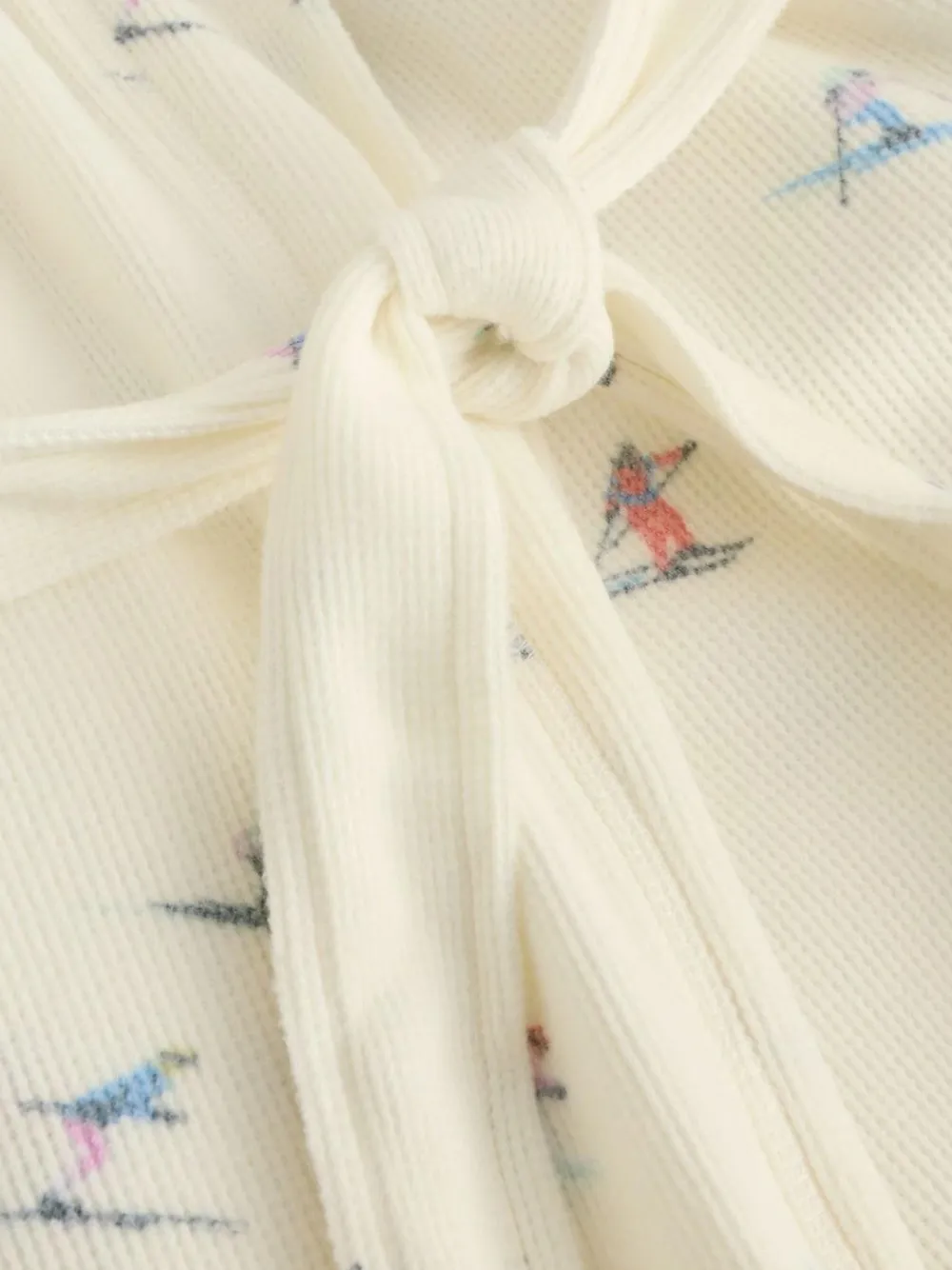 Hot Never Fully Dressed Cream Ski Print Waffle Robe