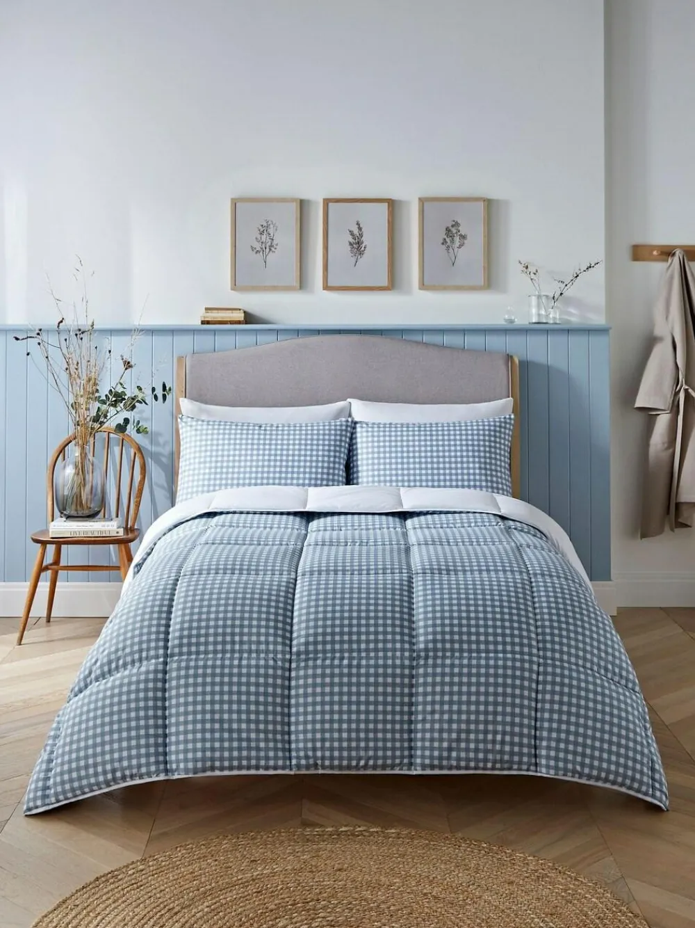 Hot Night Lark Gingham 10.5 Tog Coverless Duvet 10.5 Tog Set Blue