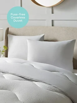 Discount Night Lark Seersucker Coverless Duvet and Pillowcase 4.5 Tog Set Nordic Mist Grey