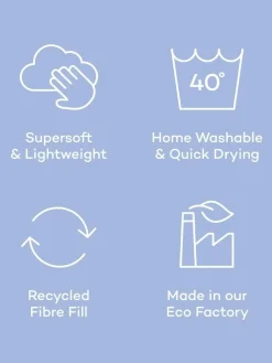 Discount Night Lark Seersucker Coverless Duvet and Pillowcase 4.5 Tog Set Nordic Mist Grey