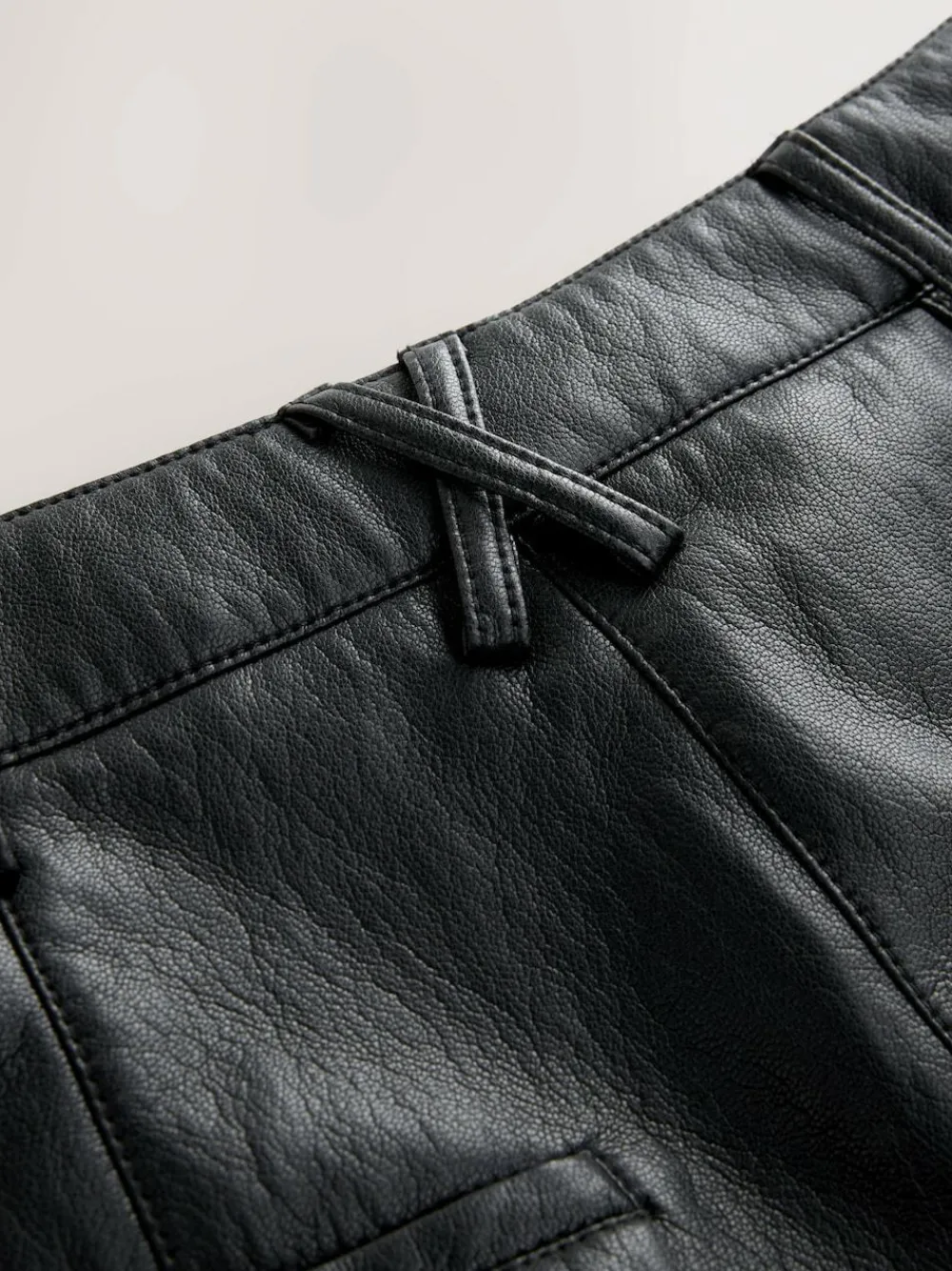 Online Nothing Ordinary Faux Leather Barrel Leg Trousers Black