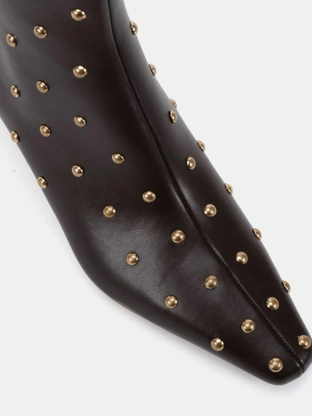 Clearance Novo Wide Fit Wide Fit Kiki Studded Low Heel Ankle Boots Brown