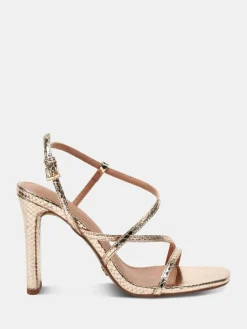 New Novo Wide Fit MONDRIAN Strappy Heeled Sandals Gold