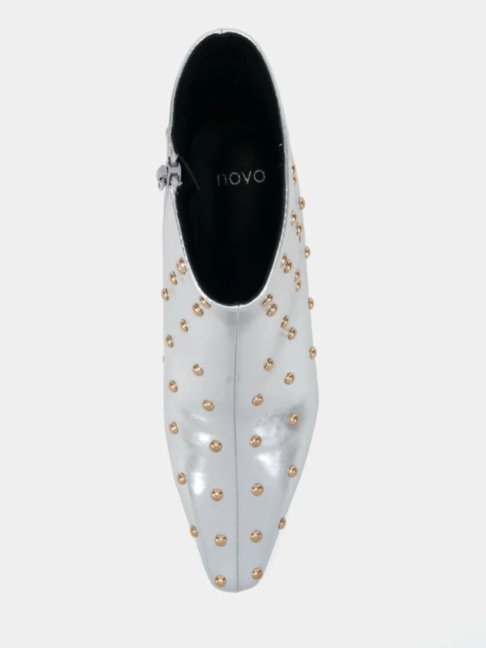 Hot Novo Wide Fit Wide Fit Kiki Studded Low Heel Ankle Boots Silver