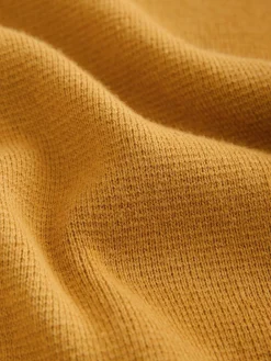 Clearance Next Ochre Yellow Plain N.Premium Regular Fit 100% Cotton Premium Quarter Zip Jumper
