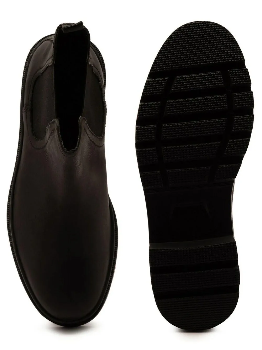Hot Off The Hook Black Harrison Slip On Chelsea Leather Boots