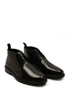 Off The Hook Black Loki Black Leather Lace-Up Boots^ Boots|Boots
