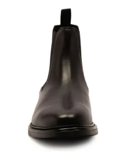 Off The Hook Black Torrance Leather Slip-On Chelsea Boots^ Boots|Boots