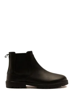 Best Off The Hook Black Vader Leather Formal Chelsea Boots